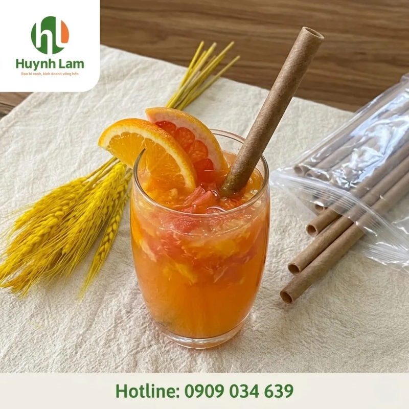 Ống hút bã mía phi 12 cho trà sữa, sinh tố và đá xay