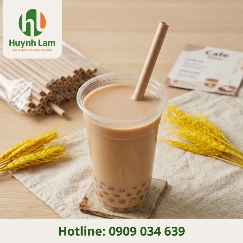 Ống hút bã mía phi 12 cho trà sữa, sinh tố và đá xay