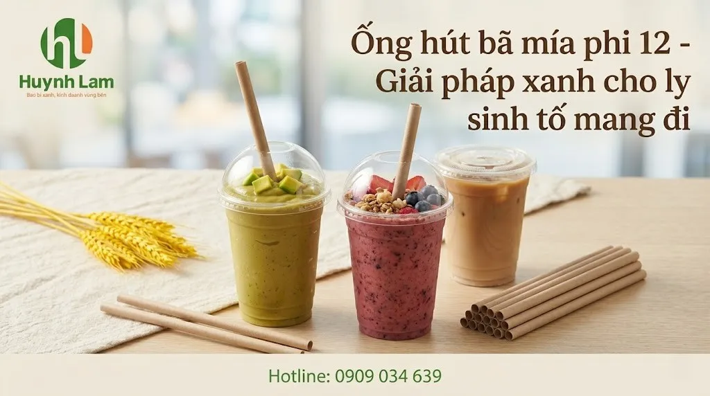 So sánh ống hút bã mía phi 8 và phi 12 cho từng nhóm đồ uống