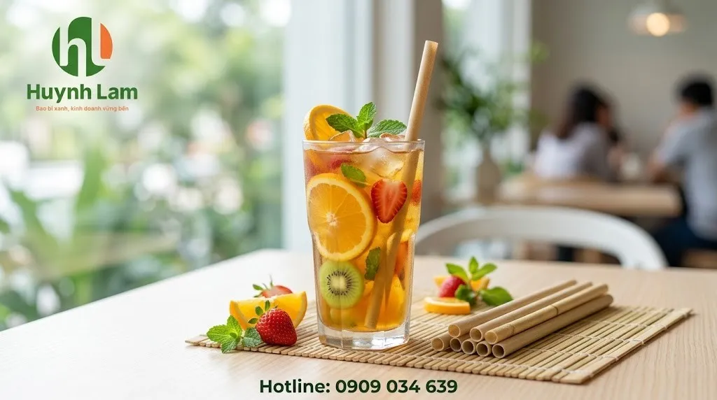Ống hút bã mía phi 8 dùng cho ly trà trái cây lạnh