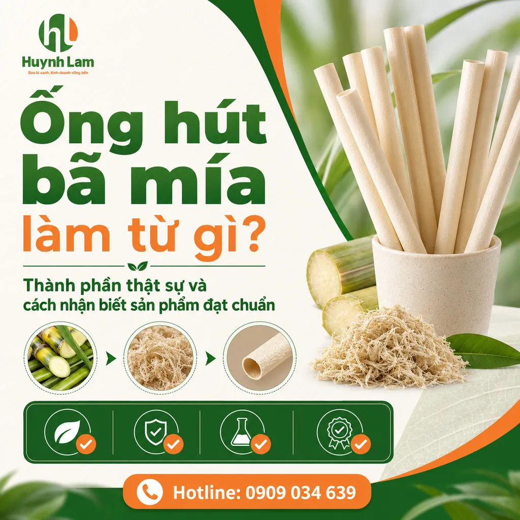Ống hút bã mía làm từ gì và các nhóm thành phần phổ biến