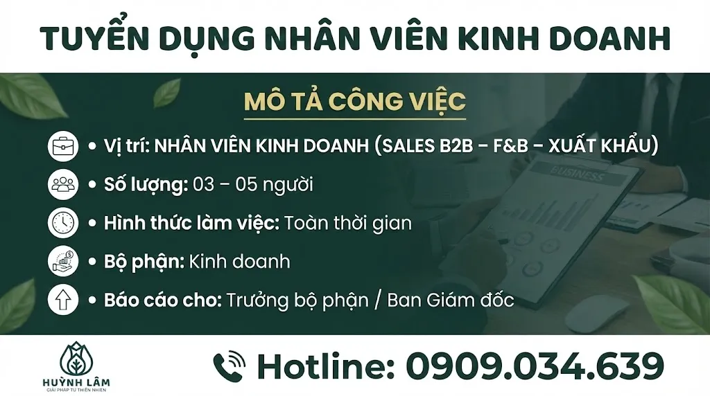 Tuyển dụng nhân viên kinh doanh B2B và F&B
